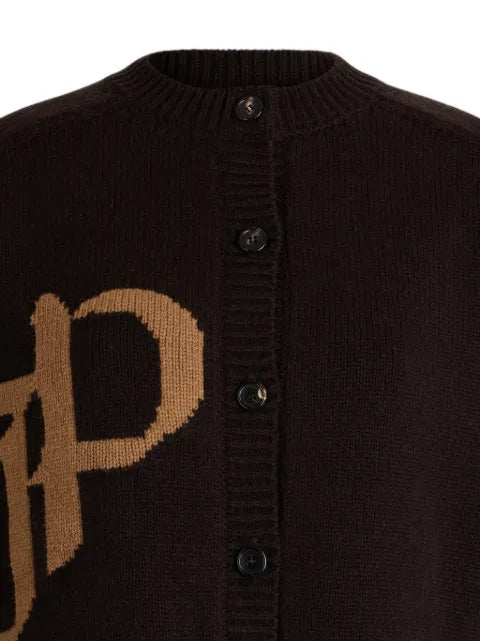 Patou JP logo-intarsia cardigan
