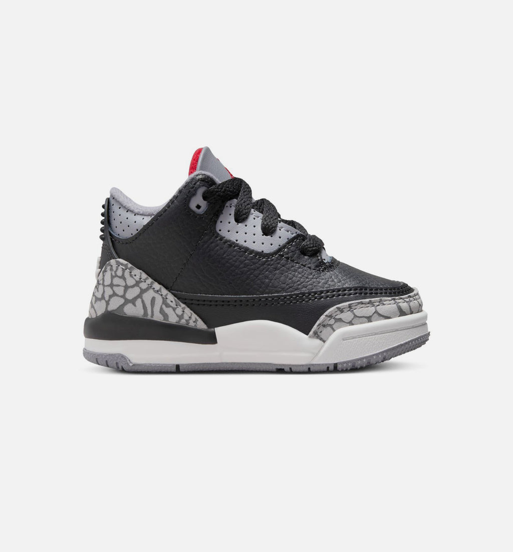 Air Jordan 3 Retro Black Cement | Infant/Toddler Lifestyle Shoe | Black/Fire Red/Cement Grey/Summit White