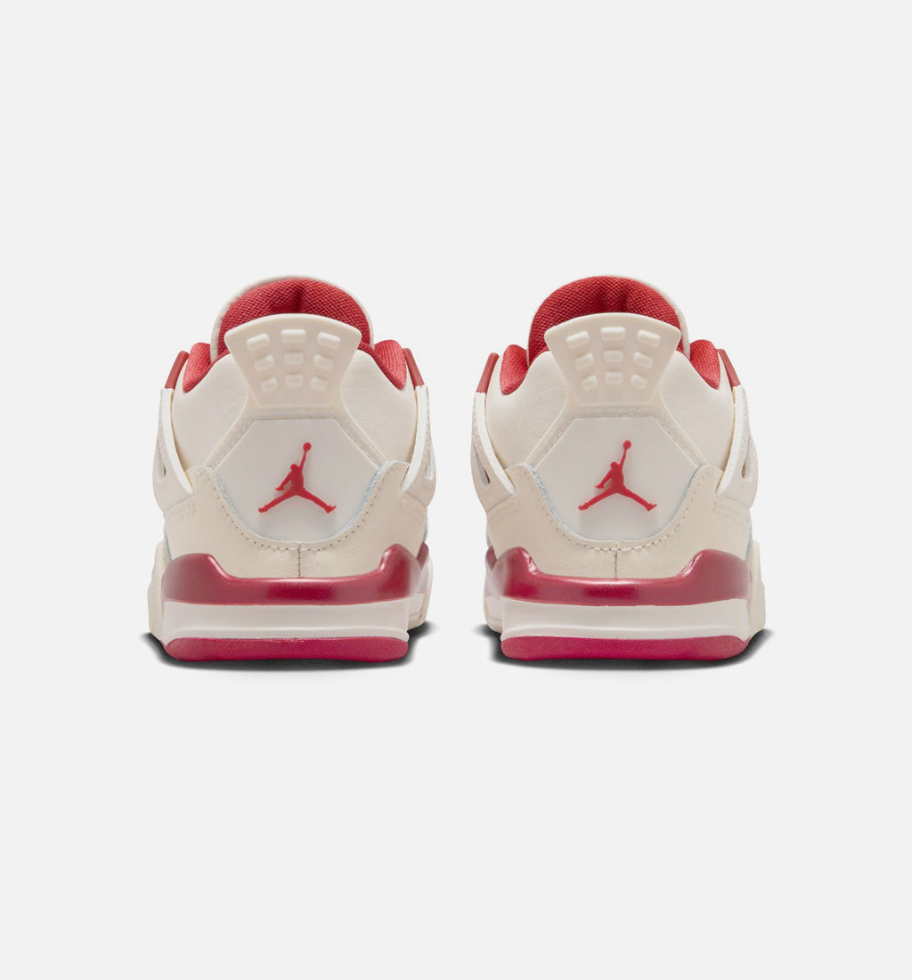 Air Jordan 4 Retro Valentine's Day Infant/Toddler Lifestyle Shoe – Pale Ivory/Sierra Red/Tough Red